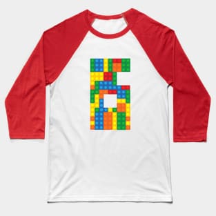 Sixth Birthday Building Blocks Baseball T-Shirt